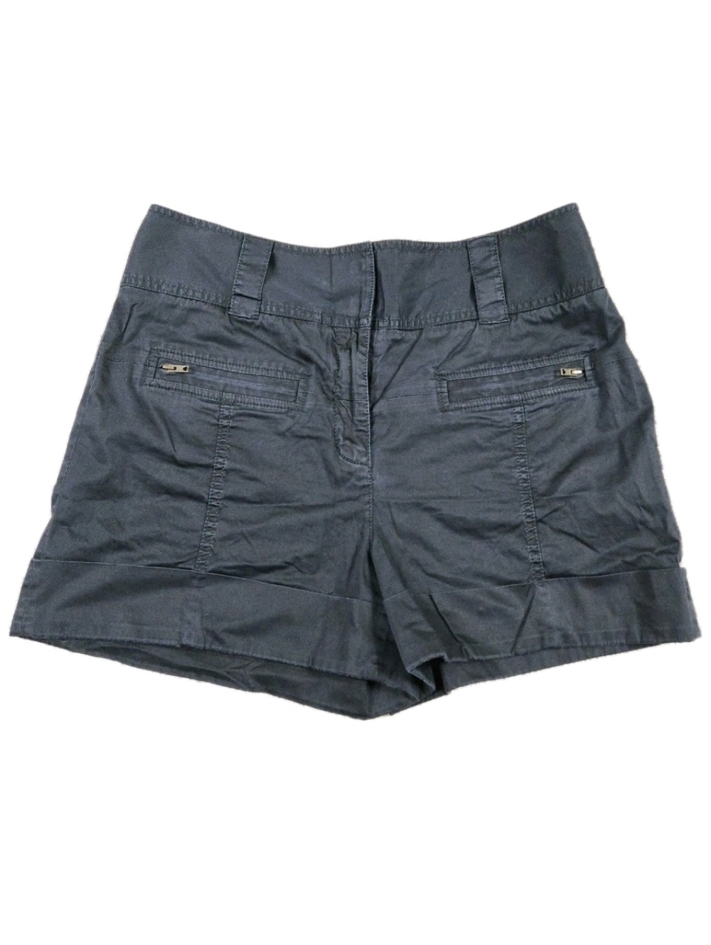Diane Von Furstenberg Navy Cotton Blend Bermuda Shorts